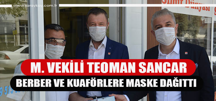 CHP'DEN YENİDEN AÇILAN BERBER VE KUAFÖRLERE MASKE HEDİYESİ 