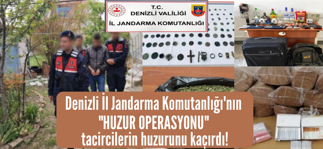 Denizli İl Jandarma Komutanlığı'nın başarılı  