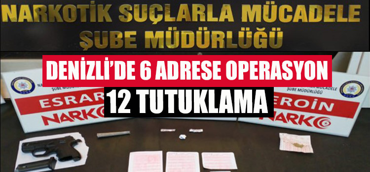 Denizli'de 6 Adrese Operasyon, 12 Tutuklama