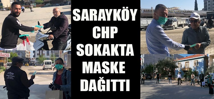 SARAYKÖY CHP  İLÇE ÖRGÜTÜ VATANDAŞA MASKE DAĞITTI