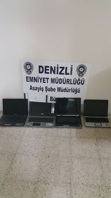 İŞYERLERİNDEN ÇALDIKLARI LAPTOPLARLA YAKALANDILAR !