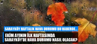 Sarayköy haftalık hava durumu bu haberde...