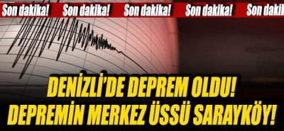 SON DAKİKA! SARAYKÖY'DE 3.1 BÜYÜKLÜĞÜNDE DEPREM MEYDANA GELDİ!